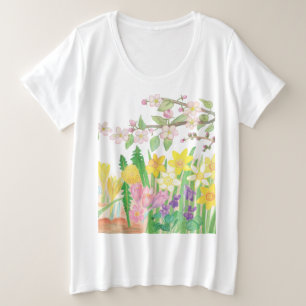 Frühlingsblumen Große Größe T-Shirt