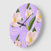 Frühlingsblumen Große Wanduhr (Winkel)