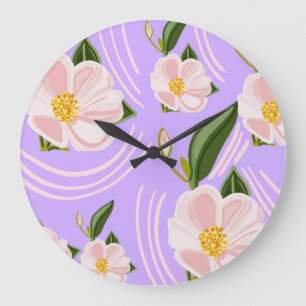 Frühlingsblumen Große Wanduhr
