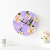 Frühlingsblumen Große Wanduhr (Zuhause)