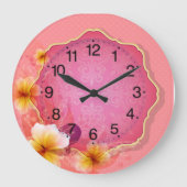 Frühlingsblumen Große Wanduhr (Vorderseite)