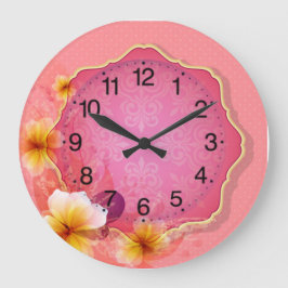 Frühlingsblumen Große Wanduhr