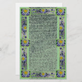 Frühlingsblumen Grünbuch Briefpapier (Vorne/Hinten)