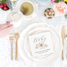 Frühlingsblumen Hallo Baby Dusche Papier Napkin Serviette