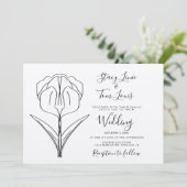 Frühlingsblumen Hand gezeichnet Erdung Einladung (Stehend Vorderseite)