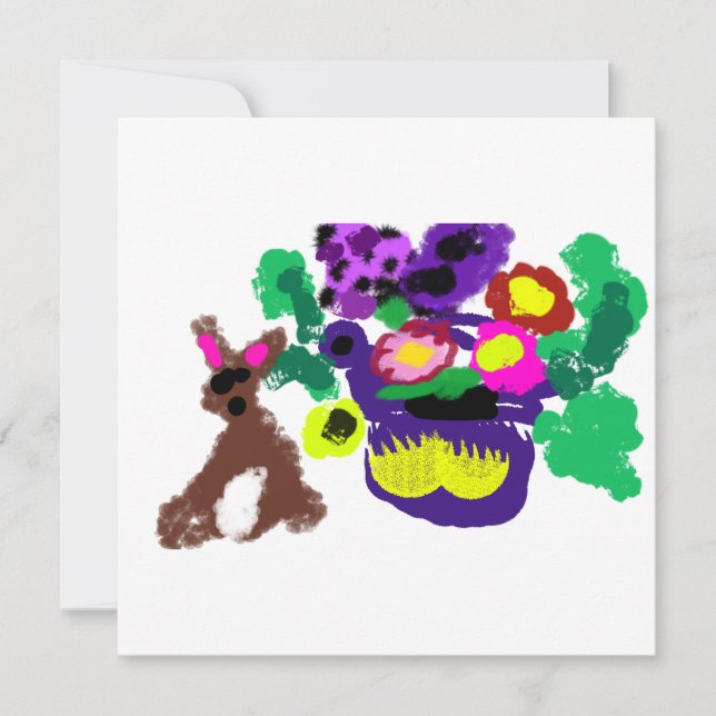 Frühlingsblumen Hase Freude (Vorderseite)