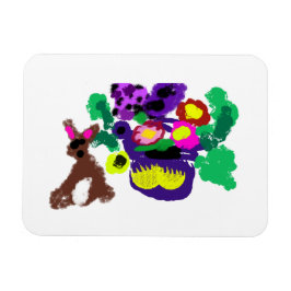 Frühlingsblumen Hase Freude Magnet