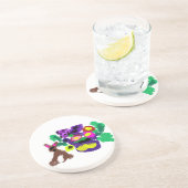 Frühlingsblumen Hasenfreude Getränkeuntersetzer (Seite)