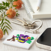 Frühlingsblumen Hasenfreude Schlüsselanhänger (Vorderseite rechts)