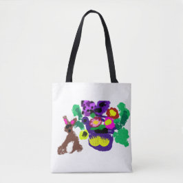 Frühlingsblumen Hasenfreude Tasche