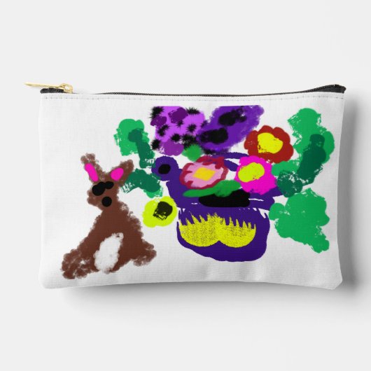 Frühlingsblumen Hasenfreude Zubehörtasche (Vorderseite)