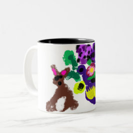 Frühlingsblumen Hasenfreude Zweifarbige Tasse