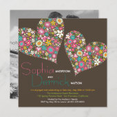 Frühlingsblumen Herzbeteiligter Einladung (Vorne/Hinten)