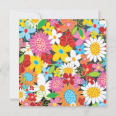 Frühlingsblumen Herzliche Hochzeit mit Whimsical C Einladung (Rückseite)