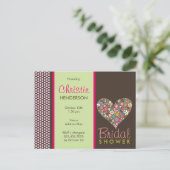 Frühlingsblumen Herzstück Brautparty Postkarte (Stehend Vorderseite)