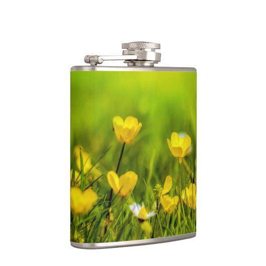 Frühlingsblumen Hintergrund Flachmann (Rechts)