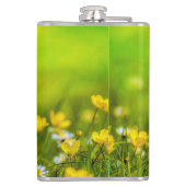 Frühlingsblumen Hintergrund Flachmann (Rückseite)