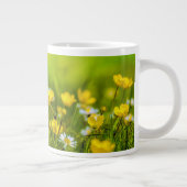 Frühlingsblumen Hintergrund Jumbo-Tasse (Rechts)