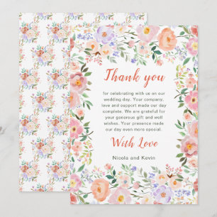Frühlingsblumen Hochzeit Dankeskarte