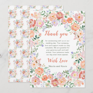 Frühlingsblumen Hochzeit Dankeskarte