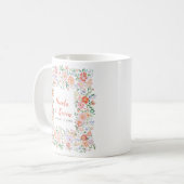 Frühlingsblumen Hochzeit Kaffeetasse (Vorderseite Links)