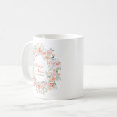 Frühlingsblumen Hochzeit Kaffeetasse (Vorderseite Links)