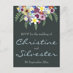Frühlingsblumen, Hochzeit RSVP Postkarte