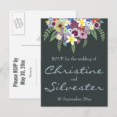 Frühlingsblumen, Hochzeit RSVP Postkarte (Vorne/Hinten)