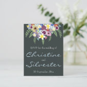 Frühlingsblumen, Hochzeit RSVP Postkarte (Stehend Vorderseite)