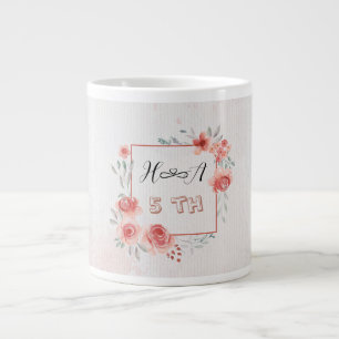 Frühlingsblumen-Hochzeitsjubiläum Moderne elegan Jumbo-Tasse