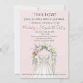Frühlingsblumen-Hochzeitskleid Brautparty-Einladun Einladung (Vorderseite)