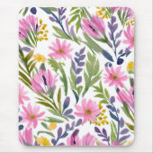 Frühlingsblumen | Hübsche Pastell-Blumen-Wasserfar Mousepad (Vorne)