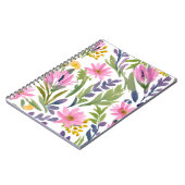 Frühlingsblumen | Hübsche Pastell Floral Wasserfar Notizblock (Linke Seite)