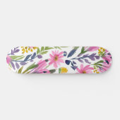 Frühlingsblumen | Hübsche Pastell Floral Wasserfar Skateboard (Horizontal)