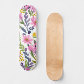 Frühlingsblumen | Hübsche Pastell Floral Wasserfar Skateboard (Vorderseite)