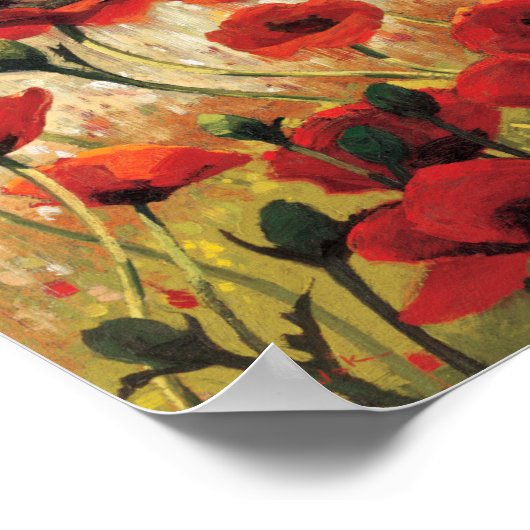 Frühlingsblumen im Garten Poster (Ecke)