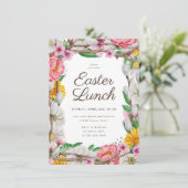 Frühlingsblumen im Osterfest Einladung (Stehend Vorderseite)