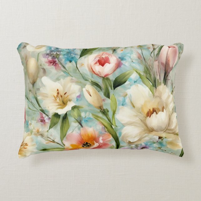 Frühlingsblumen im Stil des Impressionismus Dekokissen (Vorderseite)