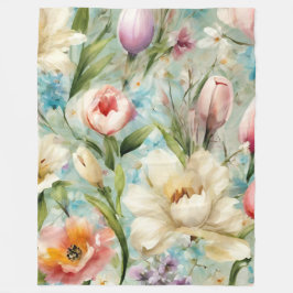 Frühlingsblumen im Stil des Impressionismus Fleecedecke