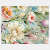 Frühlingsblumen im Stil des Impressionismus Fleecedecke (Vorderseite (Horizontal))