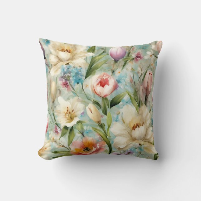 Frühlingsblumen im Stil des Impressionismus Kissen (Vorderseite)