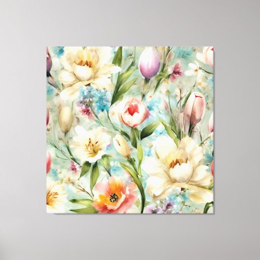 Frühlingsblumen im Stil des Impressionismus Leinwanddruck (Vorderseite)