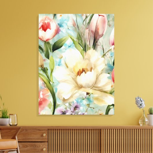 Frühlingsblumen im Stil des Impressionismus Leinwanddruck (Insitu (Wohnzimmer))