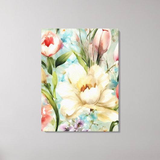 Frühlingsblumen im Stil des Impressionismus Leinwanddruck (Vorderseite)
