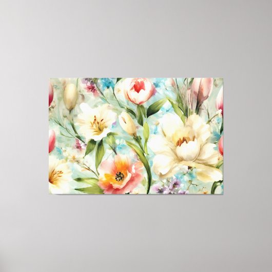 Frühlingsblumen im Stil des Impressionismus Leinwanddruck (Vorderseite)