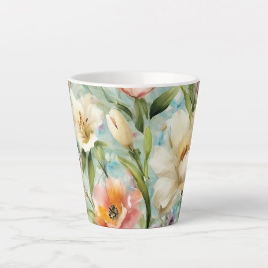 Frühlingsblumen im Stil des Impressionismus Milchtasse (Vorderseite)