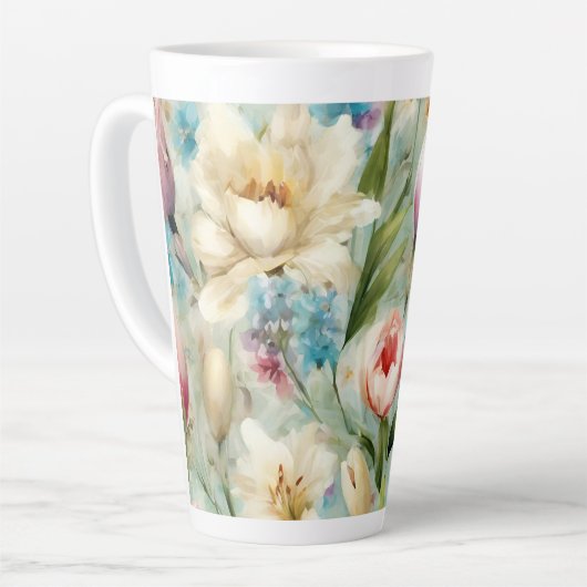 Frühlingsblumen im Stil des Impressionismus Milchtasse (Linke Ecke)