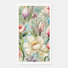 Frühlingsblumen im Stil des Impressionismus Serviette