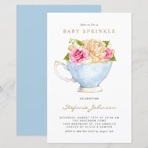 Frühlingsblumen im Teacup Baby Sprinkle Einladung