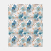 Frühlingsblumen im Vintage-Stil & blauer Schmetter Fleecedecke (Vorderseite)